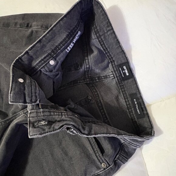 Cotton On Slim Straight Black Denim Mens Jeans Size 30 x 29 - Picture 7 of 10